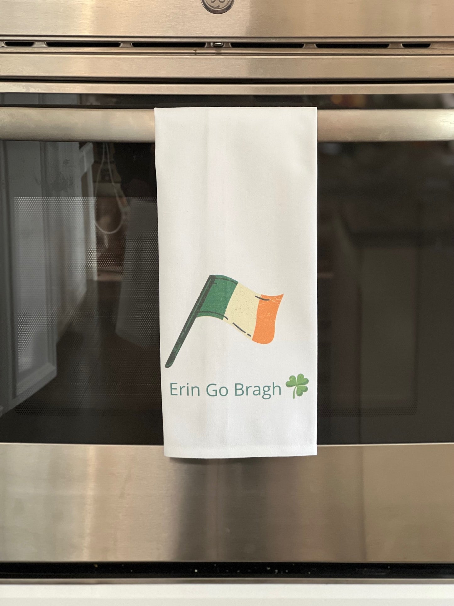 St. Patrick's Day Erin Go Bragh Irish Flag 100% Cotton Kitchen Towel. Flour Sack Boutique